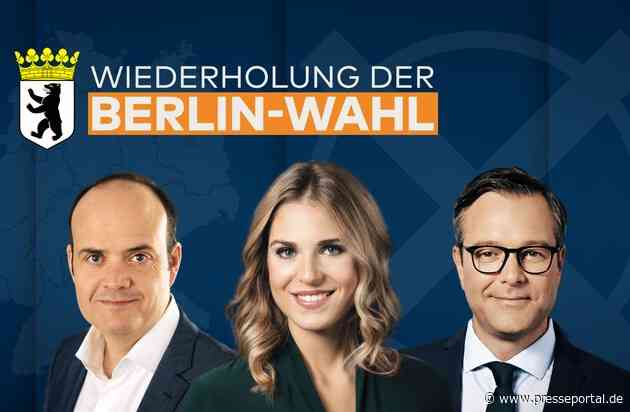 WELT-Live: Wiederholung der Wahl zum Abgeordnetenhaus von Berlin 2023 / Am Sonntag ab 17 Uhr mit Robin Alexander, Fanny Fee Werther und Carsten Hädler