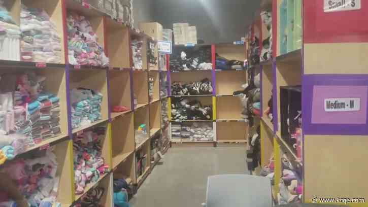 Albuquerque Public Schools Clothing Bank collecting item for students