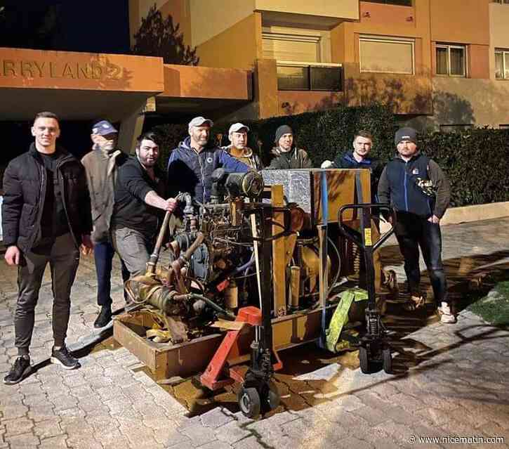 Des bénévoles démontent un groupe électrogène d’une tonne à Cagnes pour l’envoyer en Ukraine