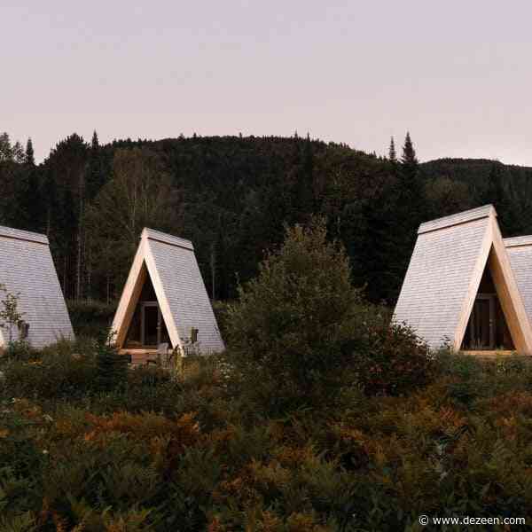 Atelier l'Abri creates A-frame micro-cabins in Quebec forest