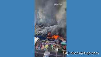 WATCH:  Huge fire breaks out at bus terminal in Philippines