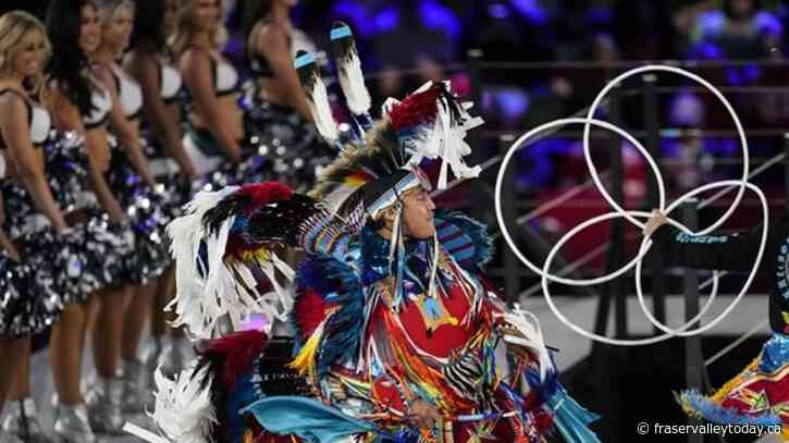 Cree dancer from Canada part of group of Indigenous dancers performing at Super Bowl