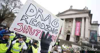 Protest outside drag queen children's event at Tate Britain