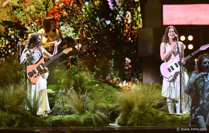 Wet Leg enlist Morris dancers and giant owl for debut BRITs appearance