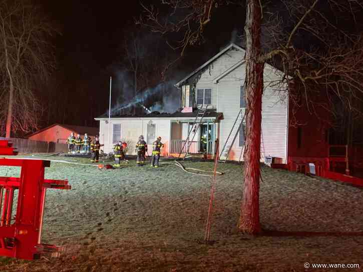 Crews battle fire in rural Allen County