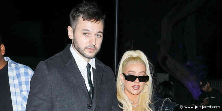 Christina Aguilera & Partner Matthew Rutler Cozy Up Outside Drake's Super Bowl Party