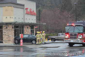 Car crashes into Mission Tim Hortons