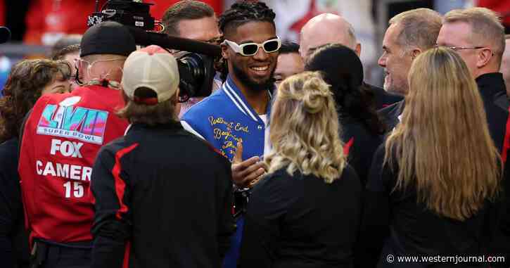 Damar Hamlin Raises Eyebrows by Wearing Bizarre Jesus-Themed Jacket to Super Bowl