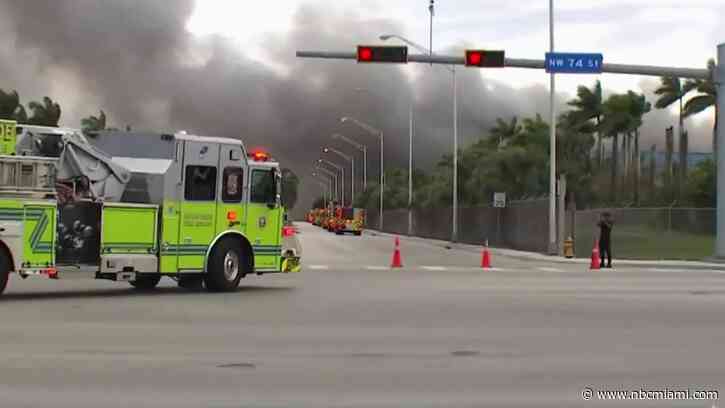 ‘Approximately 2 Football Fields Worth of Garbage': Crews Battle Massive Fire at Doral Waste-to-Energy Plant