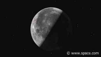 See the half-lit last quarter moon rise tonight