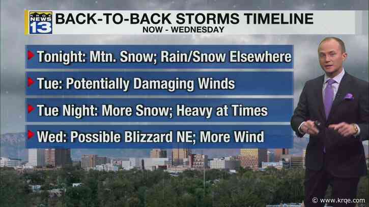 Back-to-back storms bring snow, rain, and wind to New Mexico