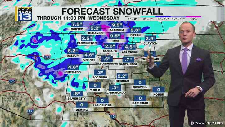 Snow continues overnight, more snow and wind returns Tuesday