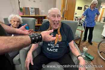 Exotic animals visit Longridge Hall Care Home residents
