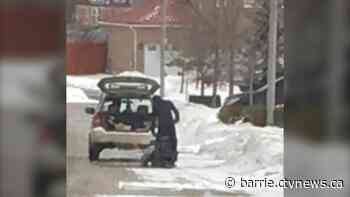 Snowmobiler runs into parked car and leaves the scene