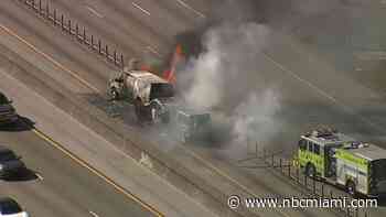 Fiery Multi-Vehicle Crash Closes SB Lanes of Palmetto Expressway in Miami-Dade