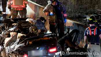 Three international students dead, another critically injured in fiery Highway 427 ramp rollover
