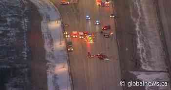 2 injured in Highway 2 crash near Okotoks, Alta.