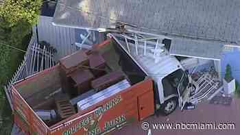 Driver Arrested After Stolen Dump Truck Crashes Into Miami Home, Narrowly Missing Baby
