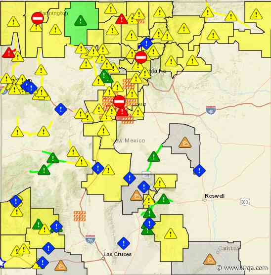 Icy and snow-packed roads cause difficult driving conditions around New Mexico