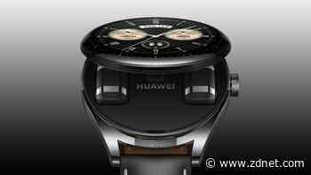Huawei's new smartwatch flips open to reveal tiny companion earbuds