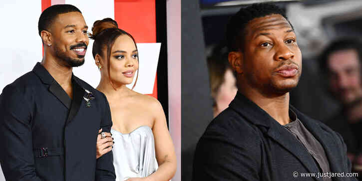 Michael B. Jordan Hugs It Out With Jonathan Majors at 'Creed III' Premiere in London