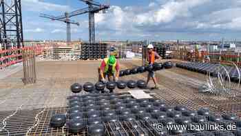 Cobiax erleichtert 100.000 m² Geschossdecke im QH Track in Berlin um ca. 20.000 t Beton