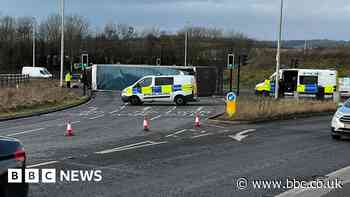 A4174 crash: Bristol road closed after lorry overturns