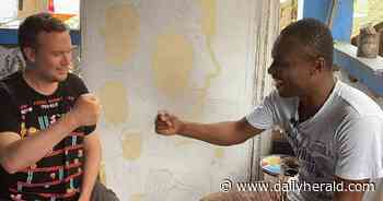 Where in Lake County you can see huge 'Black Panther' poster in Ghanaians' style