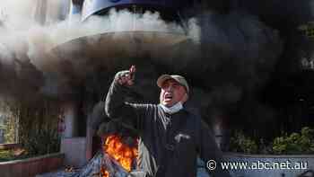 Banks smashed up, set alight as Lebanese demonstrators protest withdrawal limits