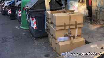 Gli scatoloni dei seggi elettorali abbandonati davanti ai cassonetti