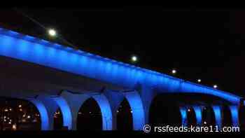 Buildings turning blue in Twin Cities Wednesday night
