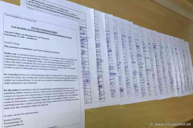 Petitie met 368 handtekeningen om doorgaand verkeer in Viersel mogelijk te houden tijdens werkzaamheden aan poorten