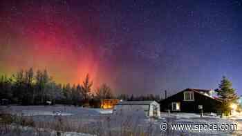 Rare red auroras explode over America's and Europe's north, and more are on their way
