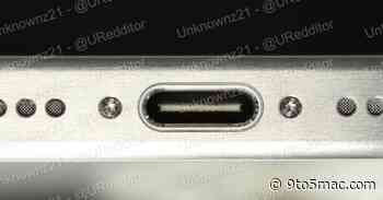 Leaked image appears to show iPhone 15 Pro with USB-C port and titanium design
