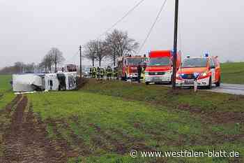B7: Lastwagen verunglückt bei Westheim