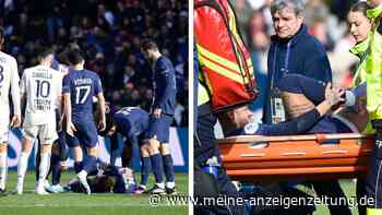 Neymar wieder am Problem-Knöchel verletzt: PSG-Star mit Trage vom Platz gebracht