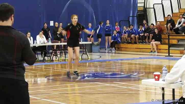 Skipping competition blends aerobics, dance, gymanstics and break-dancing - with a rope