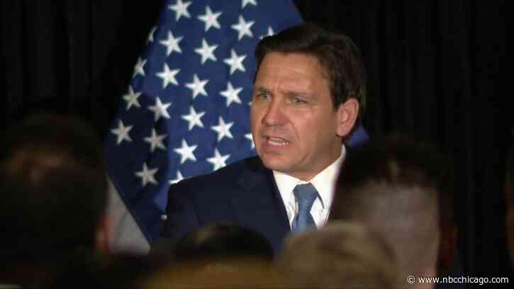 DeSantis Decries ‘Woke Ideology,' With Hundreds Protesting Florida Governor's Elmhurst Speech