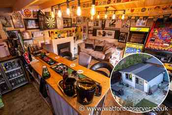 Watford FC fan builds epic Hornets pub in garden near Luton