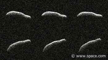 Oddly shaped asteroid once considered an impact risk for Earth races past the planet