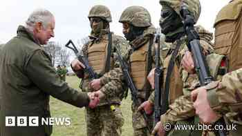 King Charles watches Ukrainian troops training in Wiltshire