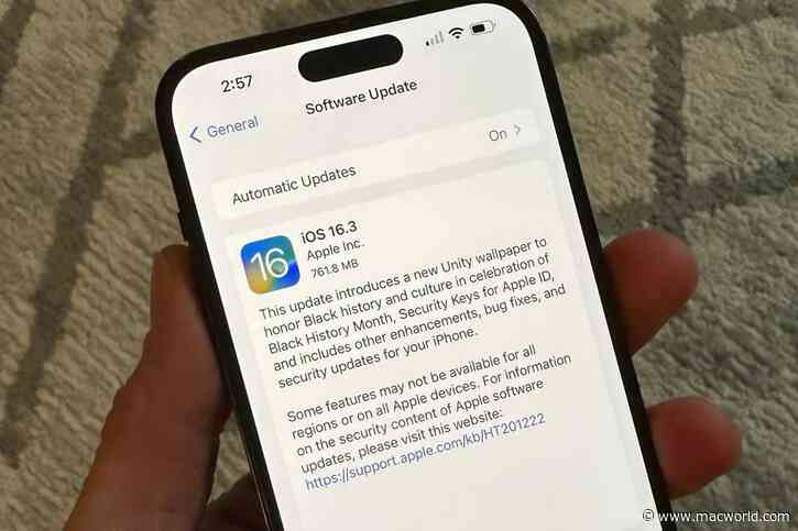 Apple discloses several more security exploits patched in iOS 16.3, macOS 13.2