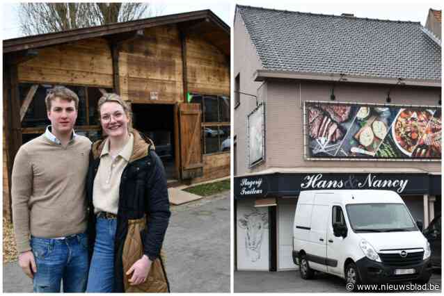 Nieuwe zaak nog in opbouw en dus openen Lukas en Fien een pop-up slagerij in chalet aan de overkant van de weg: “Zo goed als volledig aanbod”