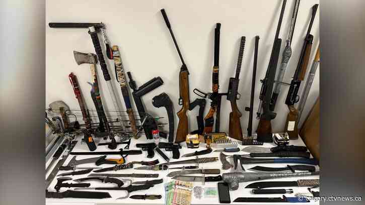 Blood Tribe police seize drugs, dozens of weapons in search of home