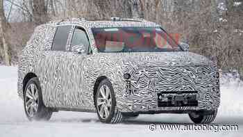 Cadillac electric SUV, possibly with 3-row seating, shows up in spy photos
