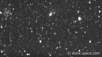 Green comet seen from space by Artemis 1 moon mission cubesat (video)