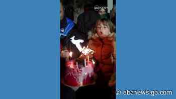 WATCH:  5-year-old earthquake survivor surprised with birthday cake