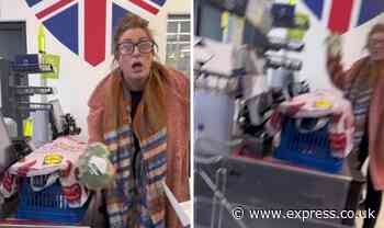 Shocking footage shows moment a woman launches a broccoli head at a shopper in Lidl