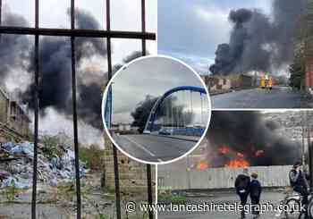 Blackburn's infamous plastics site engulfed in flames