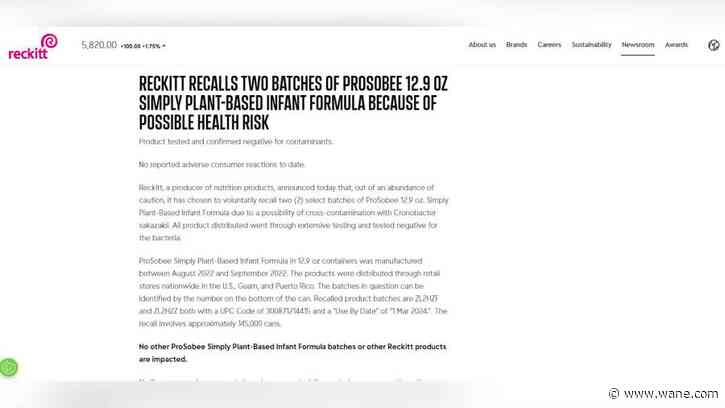 145K cans of baby formula recalled out of abundance of caution as parents still deal with shortage